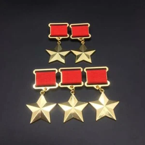 5pcs/lot Gold-plated Stalin Gold Star Medal Russian World War II Badge - Picture 1 of 2
