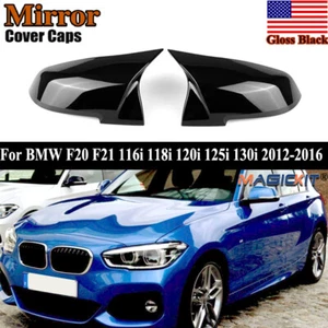 Gloss Black Mirror Cover Caps For BMW F20 F21 116i 118i 120i 125i 130i 2012-2016 - Picture 1 of 15