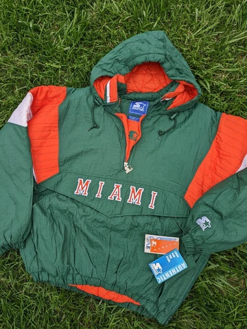 VTG NWT Miami Hurricanes Starter Pullover Jacket Size XL DEADSTOCK NEW RARE Cover