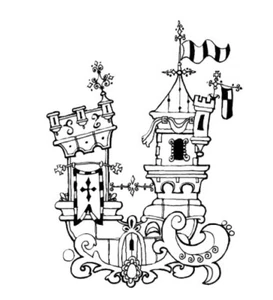 UNICO Timbri Castello LETTERA ALFABETICA "U" - Cuscino pronto da montare timbro in gomma - Foto 1 di 2