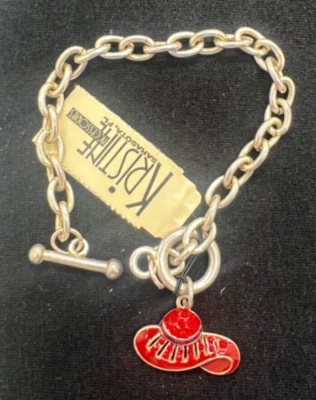 Новый красный шляпа общества, эмаль, красный драгоценностями, золотой цвет браслет - Изображение 1 из 3