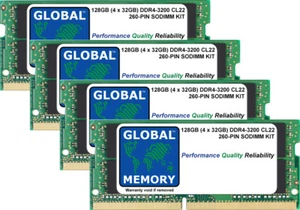 128GB (4x32GB) DDR4 3200MHz PC4-25600 260-PIN SODIMM MEMORY RAM KIT FOR LAPTOPS - Picture 1 of 1