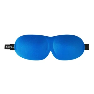Maschera per dormire occhi sagomata morbida viaggio 3D blu oscurante imbottito aiuto copertura - Foto 1 di 9