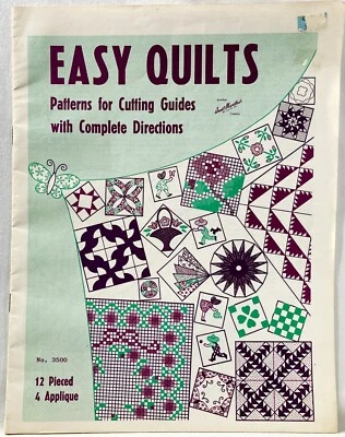 Libro de patrones Aunt Marthas Easy Quilts 3500 de la década de 1990 16 diseños guías de corte 14125 Foto 1 de 2