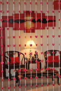 Beautiful Acrylic Beaded Curtain - Red Heart