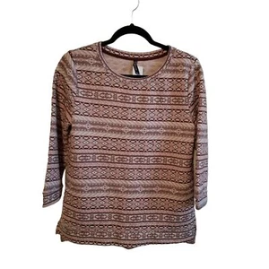 Massini Womens Sz S Multicolor Geometric Long Sleeve Blouse - Picture 1 of 9
