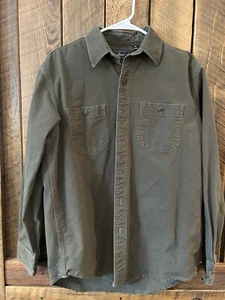 BASS & Co. Button Down, Long Sleeve, Khaki Color, Size Medium Mens Shirt, - Picture 1 of 4