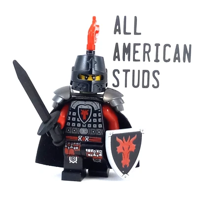 LEGO Castillo Caballero Dragón Minifigura 2013 Escudo Armadura Pluma 70402 70404 850889 Foto 1 de 4