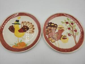2 assiettes en mélamine poterie grange pour enfants Thanksgiving « We Give Thanks » 9