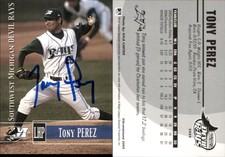 Tony Perez Signed 2005 Grandstand Southwest Michigan Devil Rays #NNO24 Card