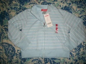 NWT Gymboree ~ Dandelion Wishes ~ Lt Blue Stripe Textured Zipper Jacket - Size 5 - Picture 1 of 2