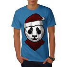 Wellcoda Christmas Panda Mens T-shirt, Animal Graphic Design Printed Tee