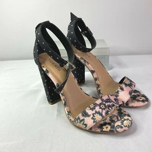 Torrid Womens Pink & Navy Floral Paisley Pattern  Dot High Heels Sandal Size 9W - Picture 1 of 10
