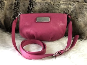 NWT Marc By Marc Jacobs Bright Rosa Pink Leather Crossbody Bag Shoulder Purse - Picture 1 of 12
