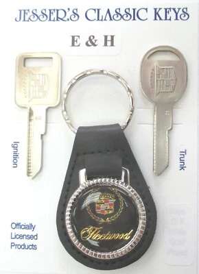 Chaves de níquel pretas 32H3 Cadillac Fleetwood couro preto cromado clássico E/H - Imagem 1 de 4