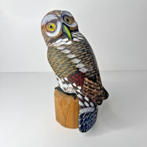 Vintage Sigris disseny Wooden Owl Figurine Hand carved Hand painted Figure Spain - Picture 1 of 8