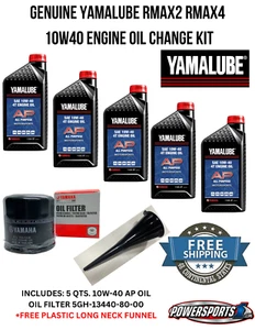 KIT DE CAMBIO DE ACEITE DE MOTOR ORIGINAL YAMAHA RMAX2 RMAX4 UTV 10W40 EMBUDO LIBRE - Imagen 1 de 6