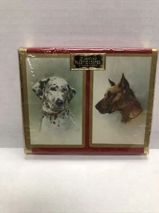 Vintage 1950’s Duratone Dogs Plastic Coated Playing Cards With Box NEW - Picture 1 of 6