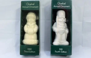 Juego de adornos anuales vintage Goebel con Alemania 1980 señora Claus y 1981 Toy Soldier 2 - Imagen 1 de 4