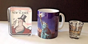 Lot 3 VTG Statue of Liberty New York Skyline Coffee Mug, Shot-glass, Paperweight - Picture 1 of 5