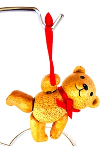 Ceramic Brown Jointed Teddy Bear Christmas Ornament Figurine Deptment 56 - Picture 1 of 3