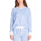 Womens Printed Pajama Top Long Sleeve Soft Stretch Light Blue - Insomniax Medium