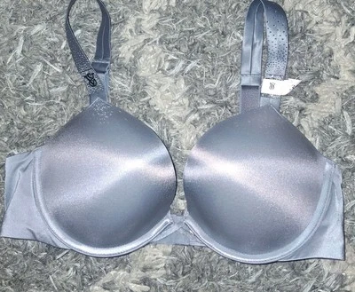 VS Bombshell Brillo Estrás Correa Push Up Sujetador Nuevo 36b Gris Foto 1 de 3