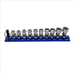 VIM Tools 10 Piece 6 Point Dual Drive Stubby UJ Metric Socket Set - 1/4 Inch X 1 - Picture 1 of 1