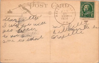 Goldpath: postal de Estados Unidos 1924 Kellettville, PA.EASTER SALUDOS CV882_P09 Foto 1 de 2