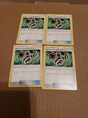 4x LP Bodybuilding Dumbbells - 113/147 - Uncommon Pokemon Burning Shadows - Image 1 of 2
