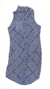 The Collection Debenhams Blue Geometric Shirt Dress Size 12 - Picture 1 of 12