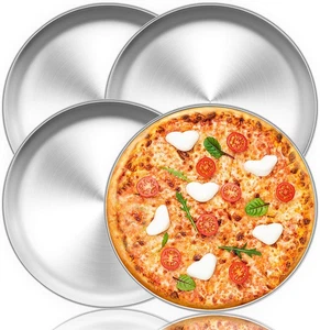 4Pcs Pizza Pan, 12 Inch Stainless Steel Pizza Pan for Baking Roasting Serving... - Picture 1 of 12