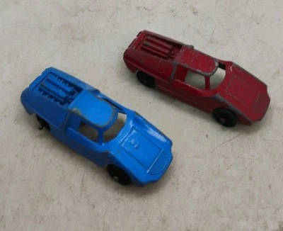 Vintage Tootsie Toy Red and Blue Fiat Abarth Die Cast Metal Cars  - Image 1 of 4