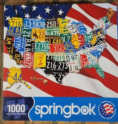 Springbok STATE PLATES 1000 pc Puzzle, 33-10666, Aaron Foster, Excellent - Image 1 of 4