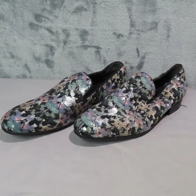 ALDO Shoes Mens Size 9.5 Multicolor Sequin Floral Slip On Loafers Dress Party - Image 1 of 4