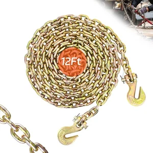 1/4" Tow Chain | WLL 3,300 Lbs | 12FT High Strength Chain G80 Heavy Duty Log ... - Picture 1 of 6