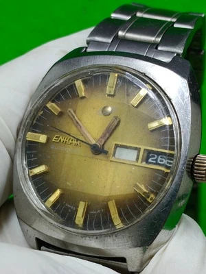 Reloj ENICAR Vintage Esfera Azul Automático Indicador Día/Fecha 147-01-15 Foto 1 de 4