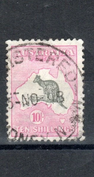 Australia 1929-30 10s Kangaroo Die II SG 112 FU CDS Foto 1 de 1