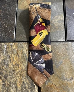 Home Improvement Tie Mens Power Tools Drill Saw Necktie Made in USA Vintage - Picture 1 of 3