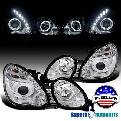 Fit 1998-2005 Lexus GS300 98-05 GS400 Halo Ring Projector Headlights 8-LED Lamps Foto 1 de 4