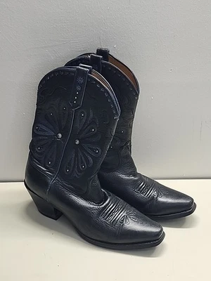 ARIAT WOMENS Heritage R Toe Western Boot Black & Blue Floral Size 8B - Image 1 of 4