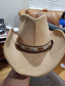 RARE Suede Leather Larry Mahan Cowboy Hat, Size 7 - Picture 1 of 6