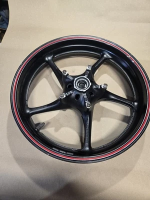 06-16 YAMAHA YZF R6 R6R OEM FRONT WHEEL RIM *STRAIGHT* #4085 07 08 09 10 11 12 - Image 1 of 4