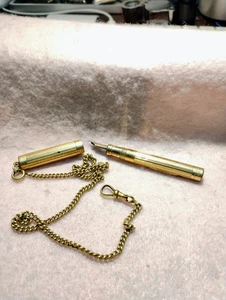 ANTIQUE ~ 1915 ~ MABIE TODD CO. NY ~ GOLD "SWAN PEN" WITH SIMMONS FOB - Picture 1 of 6