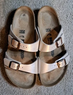 Sandalias Birkenstock Sydney Luxe Hebilla Birko-Flor Graciosas Blanco Perla Talla 38/7 Foto 1 de 4