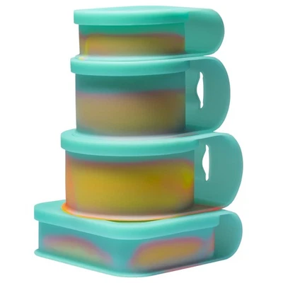 Cuencos Go Go de silicona: juego de 4: Aurora - tamaños: 10, 20, 30 oz y tamaño sándwich Foto 1 de 4