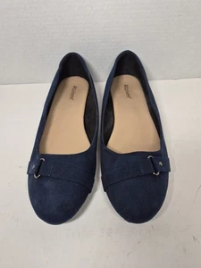 Ataiwee Damen-Ballerinas dunkelblau lässig rund geschnitten Kunst-Wildleder Gr. 11 M96 - Bild 1 von 6