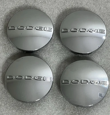 (SET-4) GENUINE DODGE CARAVAN JOURNEY CHARGER 2.5" CHROME CENTER CAPS 1SK35TRMAA - Image 1 of 4
