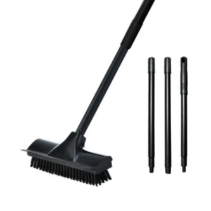 2 in 1 Floor Scrub Brush with Squeegee Small Push Broom Brush with Long Handl... - Picture 1 of 7