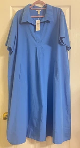 NWT $228 Eileen Fisher Calypso Washed Organic Cotton Poplin Dress 1X - Picture 1 of 6